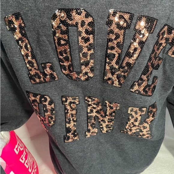 PINK Victoria's Secret Black Sequin Letter Jogger Set - Picture 2 of 8
